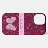Burgundyケース（個人名とバターフライ） iPhoneケース (裏面横)