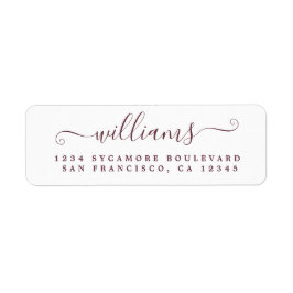 Burgundyスクリプトの姓差出人住所 ラベル