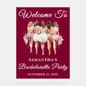 Burgundyスクリプト秋バチェロレッテへようこそ アクリルサイン (正面)