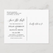 Burgundyスクリプ素朴トのカップルの写真の日付を保存 案内ポストカード (裏面)