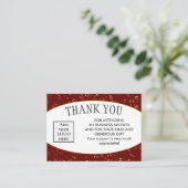 Burgundyスタイリッシュ Business Showerロゴありがとう エンクロージャーカード (スタンド正面)