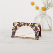 Burgundyネームカー結婚ドのテーブルヴィンテージ プレイスカード (正面)