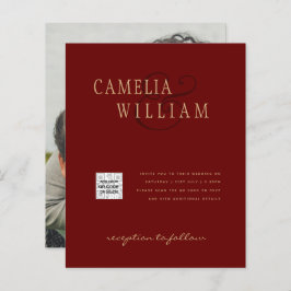 BurgundyフォトウェディングQRコード救日付