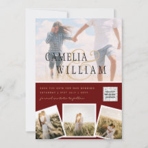 BurgundyフォトウェディングQRコード救日付