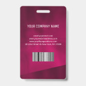 BurgundyフォトビジネスID バッジ (裏面)