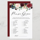 Burgundyフローラあなたの財布シャワーゲームの中に何があるか (正面/裏面)