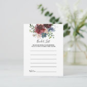 BurgundyフローラとGreenery Bucketのリストカード ポストカード (スタンド正面)