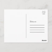 Burgundyフローラリース金ゴールド日付写真を保存 ポストカード (裏面)