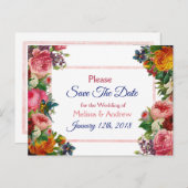 Burgundyフローラ日付ポストカードの保存 案内ポストカード (正面/裏面)