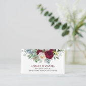 Burgundyフローラ結婚のレジストリ挿入カード エンクロージャーカード (スタンド正面)