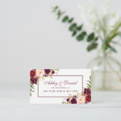 Burgundyフローラ結婚のレジストリ挿入カードBR エンクロージャーカード (スタンド正面)