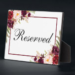 Burgundyフローラ結婚予約済みテーブル5x7テーブル フォトプラーク<br><div class="desc">水彩フローラブルグンディ結婚・マルサラの予約5x7テーブルプラーク</div>