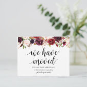 Burgundyフローラ、お知らせを移動しました ポストカード (スタンド正面)