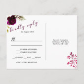 BurgundyフローラRSVP返信3979, entreeの選択肢 インビテーションポストカード (裏面)