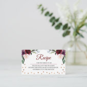 Burgundyブライダルシャワーレシピエンクロージャカード エンクロージャーカード (スタンド正面)