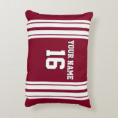 Burgundyホワイトチームジャージカスタムー番号名 アクセントクッション (裏面(縦))