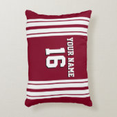 Burgundyホワイトチームジャージカスタムー番号名 アクセントクッション (正面(垂直))