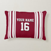 Burgundyホワイトチームジャージカスタムー番号名 アクセントクッション (裏面)