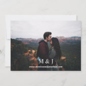 Burgundyモダンの写真結婚 – 水平 招待状 (裏面)