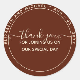 Burgundyモダン Thank You Favy ラウンドシール