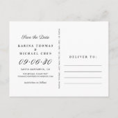 Burgundy写真エレガントコラージュ日付を保存 案内ポストカード (裏面)