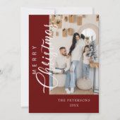 Burgundy写真モダンクリスマスグリーティング シーズンカード (正面)