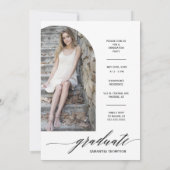 Burgundy彼女ミニマルは卒業式のアーチ写真を行った 招待状 (裏面)