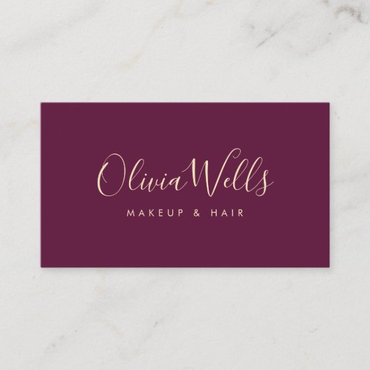 Burgundy手書きスクリプトソーシャルメディアのアイコン 名刺 (正面)