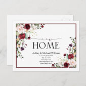 Burgundy新しいホームスクリプトの移動告知 案内ポストカード (正面/裏面)