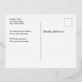 Burgundy日付フォイル招待状葉書を保存 箔招待状ポストカード (裏面)