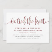 Burgundy書道の結び目を結結婚んだ 招待状 (正面)