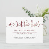Burgundy書道の結び目を結結婚んだ 招待状 (スタンド正面)