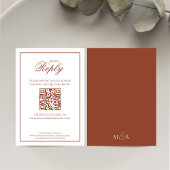 Burgundy書道スクリプトRSVP エレガント 出欠カード