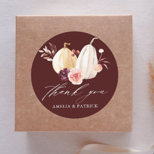 Burgundy秋インラブカボチャ結婚の感謝 ラウンドシール