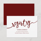 Burgundy素朴スクリ結婚プト、登録 エンクロージャーカード (正面/裏面)