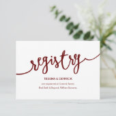 Burgundy素朴スクリ結婚プト、登録 エンクロージャーカード (スタンド正面)