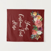 Burgundy素朴フローラフォトプロップ結婚の背景 タペストリー (正面(横))