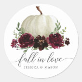 Burgundy素朴 Pumpkin秋インラブフェイスステッカー ラウンドシール (正面)