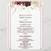 Burgundy素朴 Water Color書道の結婚作品 プログラム (正面)