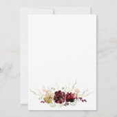 Burgundy素朴 Water Color書道の結婚作品 招待状 (裏面)