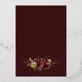 Burgundy素朴 Water Color書道の結婚作品 箔招待状 (裏面)