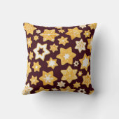 Burgundy背景を持つクリスマスクッキーリース クッション (裏面)