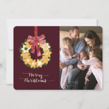 Burgundy背景を持つクリスマスクッキーリース