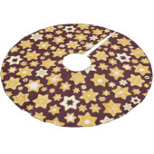 Burgundy背景を持つクリスマスクッキーリース ブラッシュドポリエステルツリースカート (アングル)