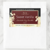 Burgundy製エレガント品ラベルフローラ金ゴールドフレーム 長方形シール (バッグ)