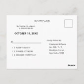 Burgundy赤面フローラモダンジオメトリRSVP ポストカード (裏面)