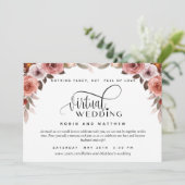 Burgundy赤面フローラ、オンライン結婚仮想 招待状 (スタンド正面)