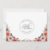 Burgundy赤面フローラ、オンライン結婚仮想 招待状 (裏面)