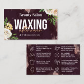 Burgundy金ゴールドWaxing AfterCard 名刺 (正面/裏面)