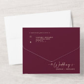 Burgundy エレガント Arch QRコードモダン写真 オールインワン招待状 (裏面)